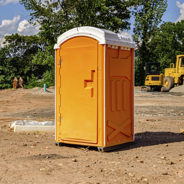 how often are the portable restrooms cleaned and serviced during a rental period in Oak Springs